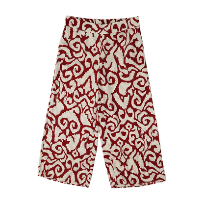 White Petite Abstract Pants