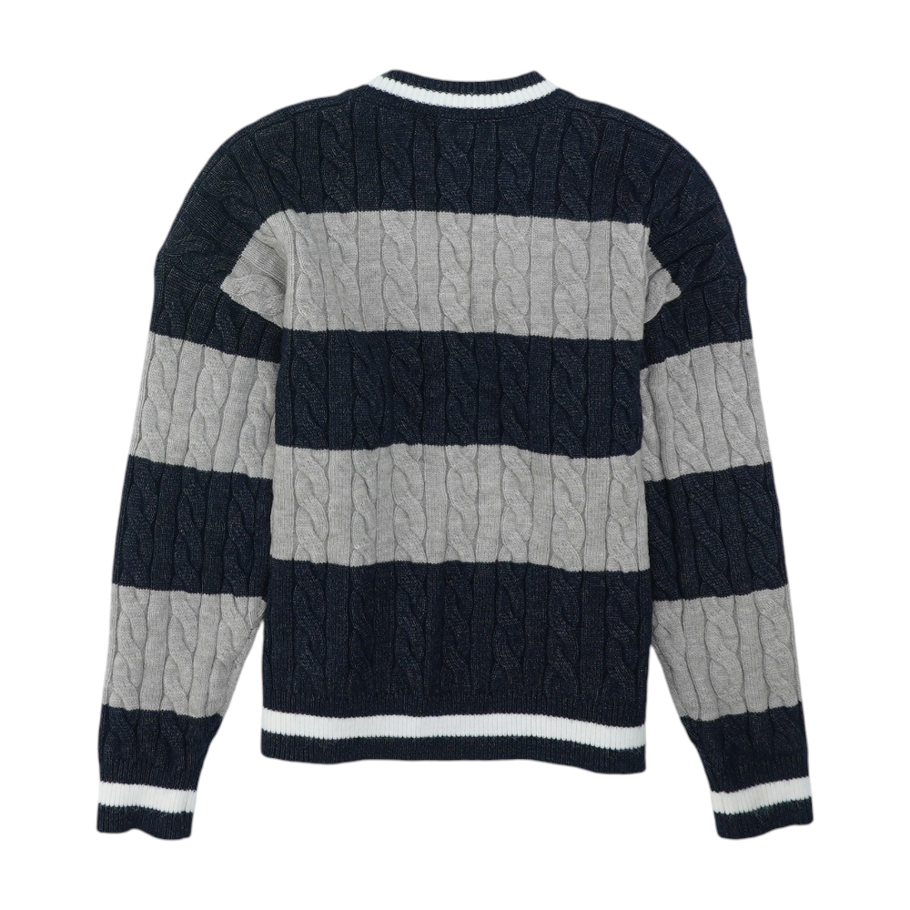 Navy Striped Pullover Sweater