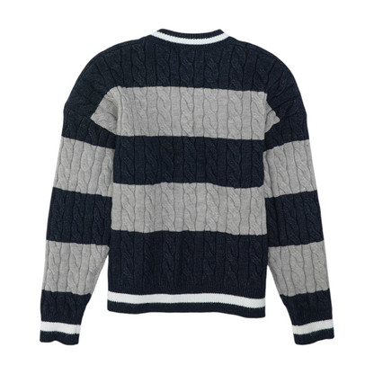 Navy Striped Pullover Sweater