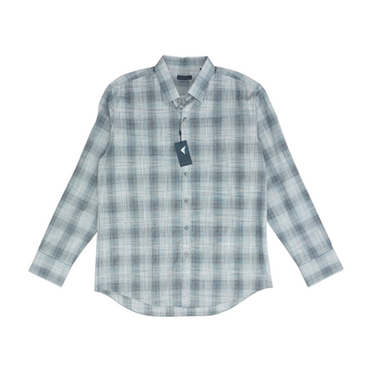 Gray Plaid Long Sleeve Button Down