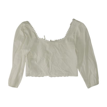 White Cropped Blouse