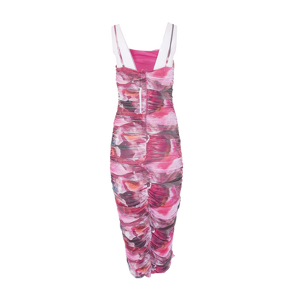 Pink Print Midi Dress