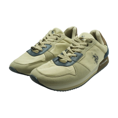Beige Low Top Athletic Shoes