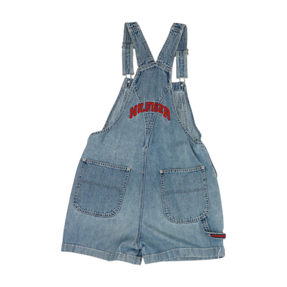 Vintage Blue Solid Overalls Shorts