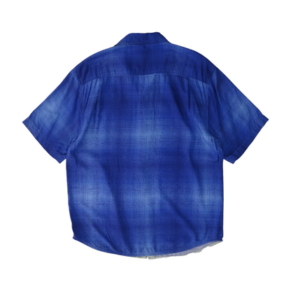 Blue Plaid Short Sleeve Button Down