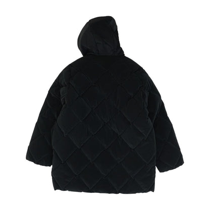 Black Solid Puffer Jacket