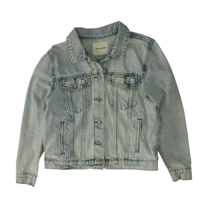 Blue Solid Denim Jacket