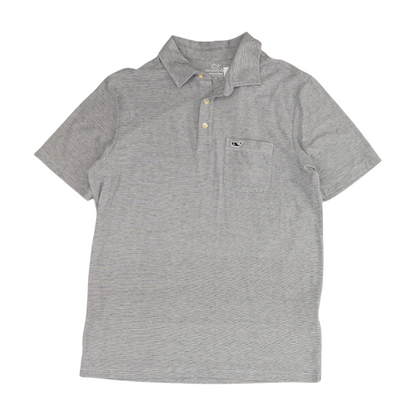 Blue Striped Short Sleeve Polo