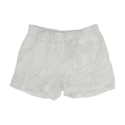 White Solid Knit Shorts