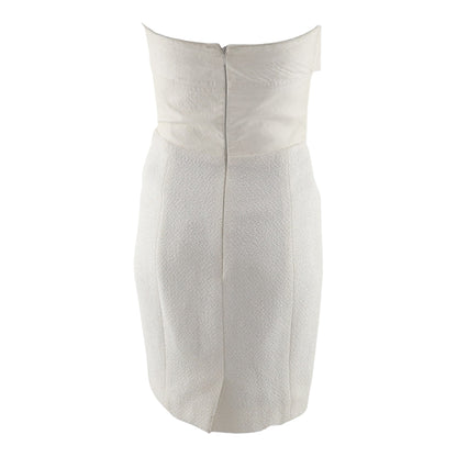 Spring 2012 Pearl-Embellished Halter Neck Leather-Tweed Dress