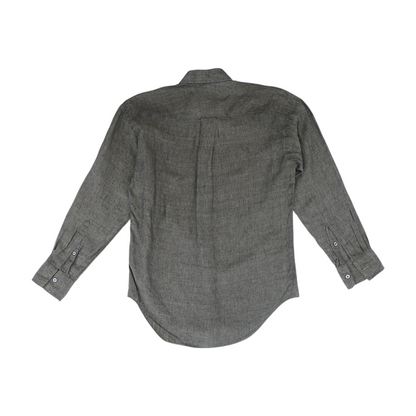 Brown Solid Long Sleeve Button Down