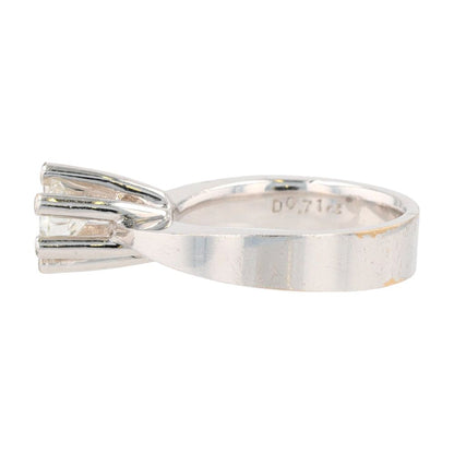 .75 ct 18K White Gold High Six Prong Set Diamond Engagement Ring