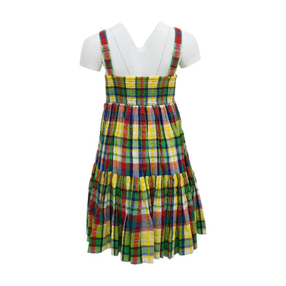 Multi Plaid Midi Dress