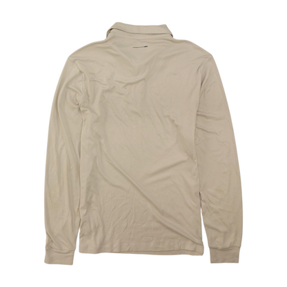 Tan Tall Solid Long Sleeve Polo