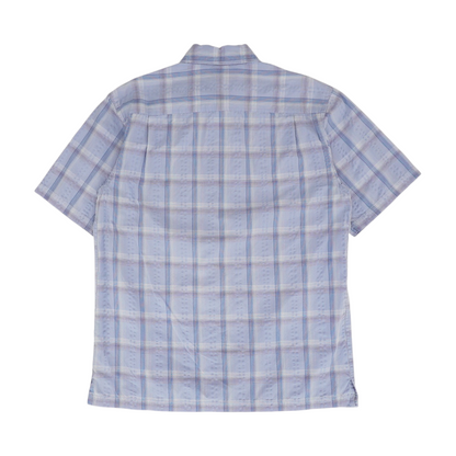 Blue Plaid Short Sleeve Button Down