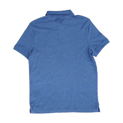Blue Solid Short Sleeve Polo