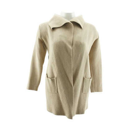 Tan Solid Cardigan Sweater