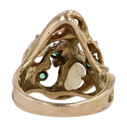 14K Yellow Gold Opal Fashion Ring