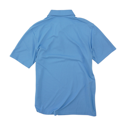 Blue Solid Short Sleeve Polo