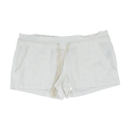 White Solid Knit Shorts