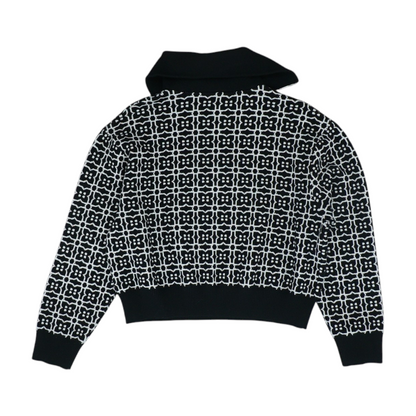 Black Graphic 1/4 Zip Sweater