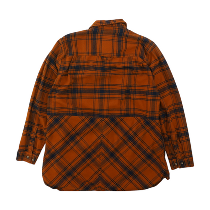 Orange Plaid Flannel Button Down