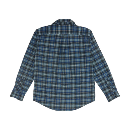 Blue Plaid Long Sleeve Button Down
