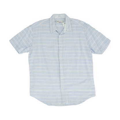 Blue Striped Short Sleeve Button Down