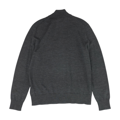 Gray Solid 1/4 Zip Sweater