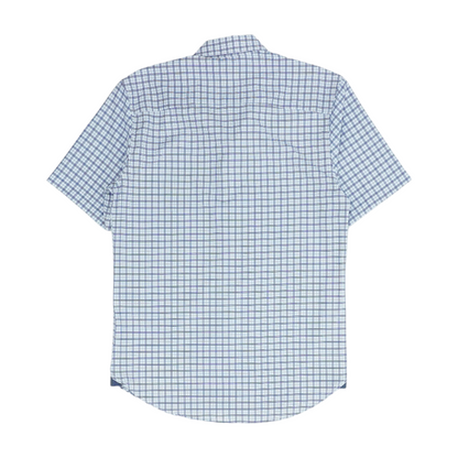 White Plaid Short Sleeve Button Down
