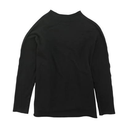 Black Solid Sweatshirt Pullover
