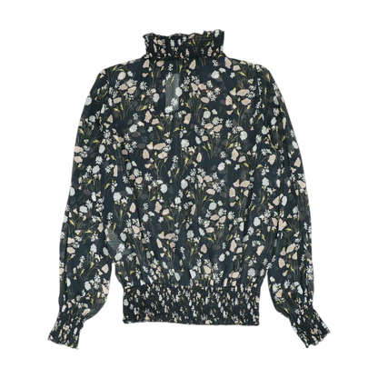 Navy Floral Blouse