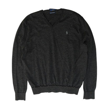 Black Solid Pullover Sweater
