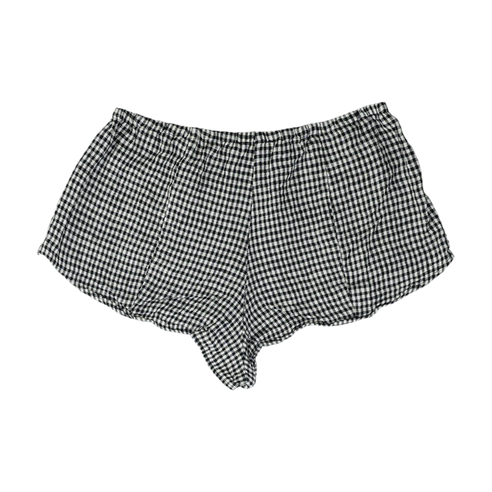 Black Check Knit Shorts