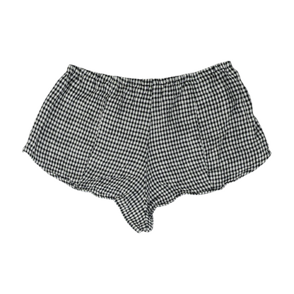 Black Check Knit Shorts