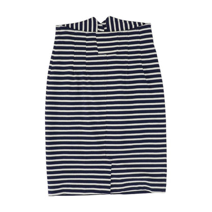 Navy Striped Midi Skirt