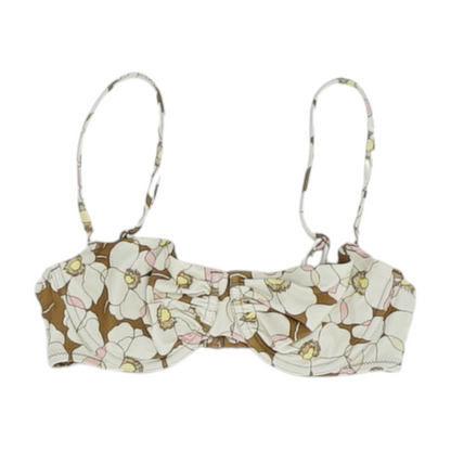 Beige Floral Swim Top