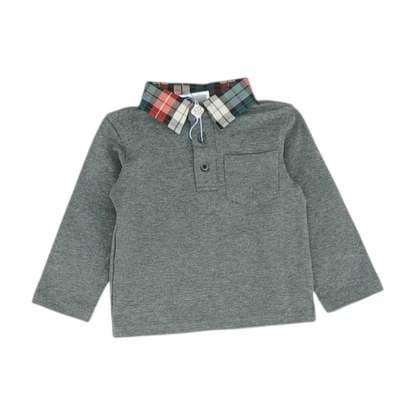 Gray Long Sleeve Polo