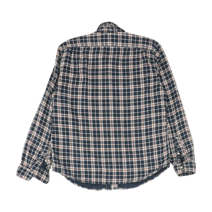 Navy Plaid Long Sleeve Button Down