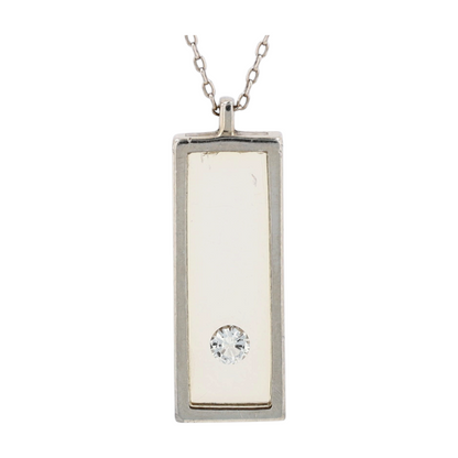 14K White Gold Pendant Necklace