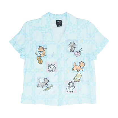 Blue Print Pajama Top