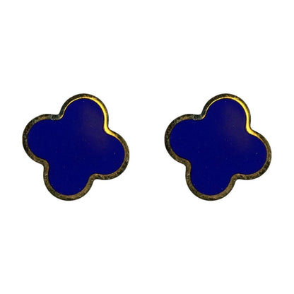 14K Gold Large Clover Stud Earrings