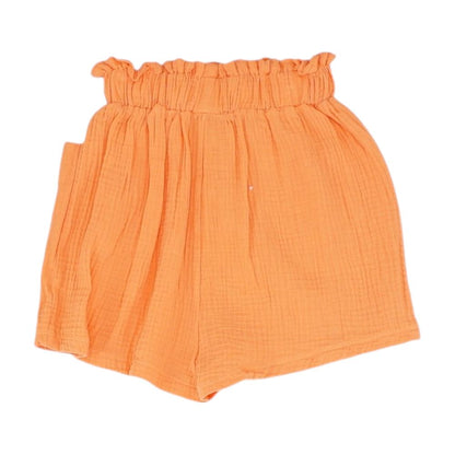 Orange Solid Active Shorts