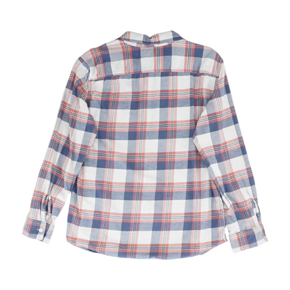 White Plaid Flannel Button Down
