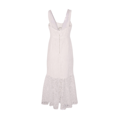 White Floral Midi Dress