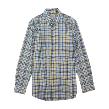 Blue Tall Plaid Long Sleeve Button Down