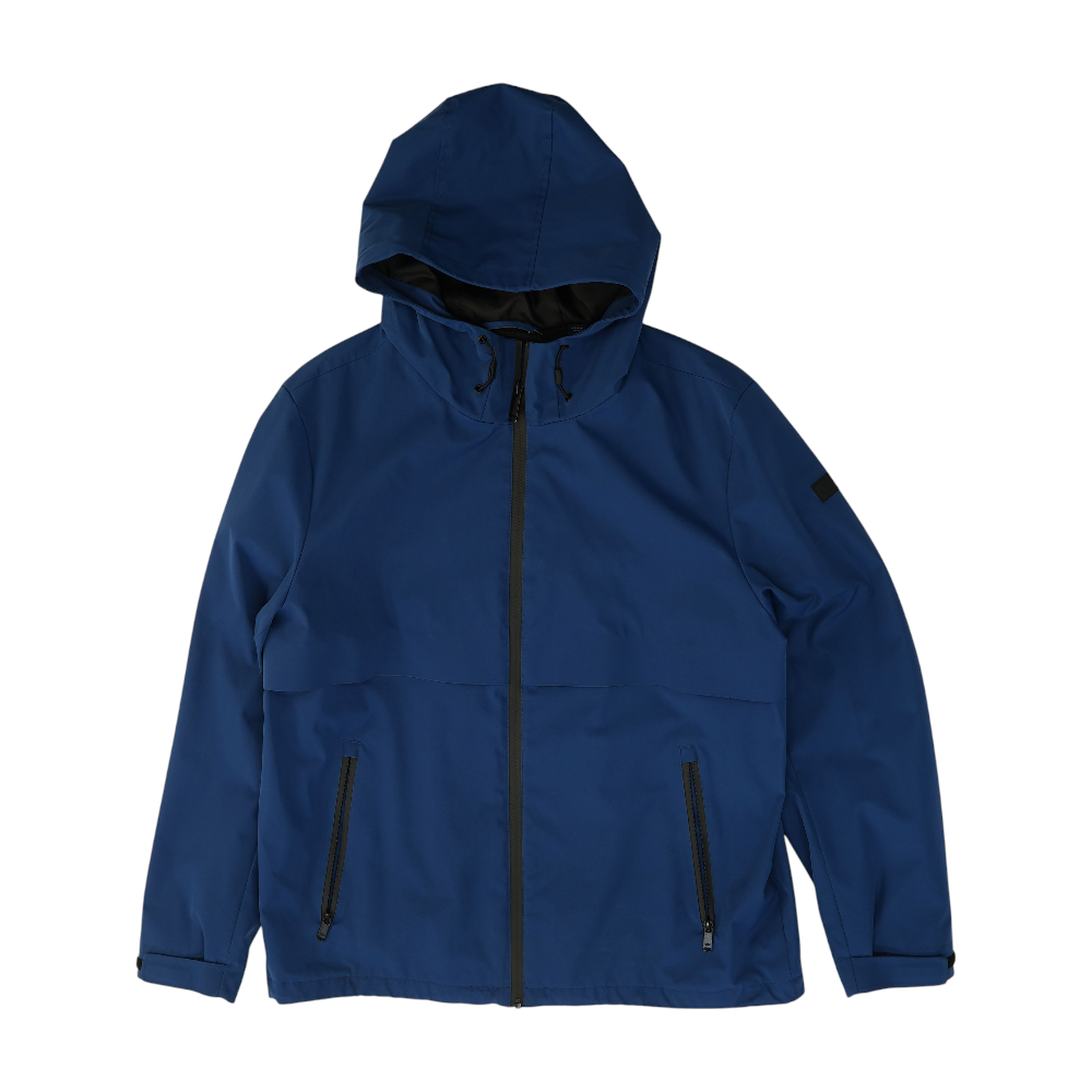 Navy Solid Rain Jacket