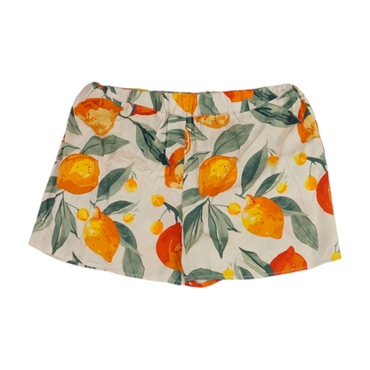 Orange Graphic Knit Shorts