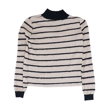 Beige Striped Pullover Sweater