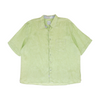 Green Solid Short Sleeve Button Down